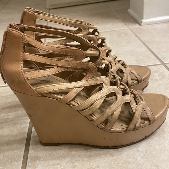 Nude BCBG Wedge Heels - Picture 6 of 9